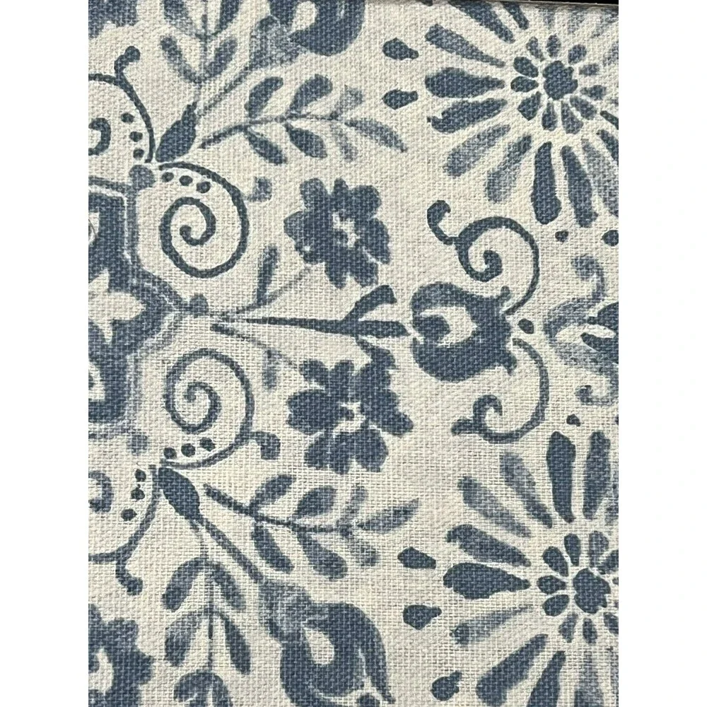 RALPH LAUREN Blue Medallion Flower SHOWER CURTAIN New
